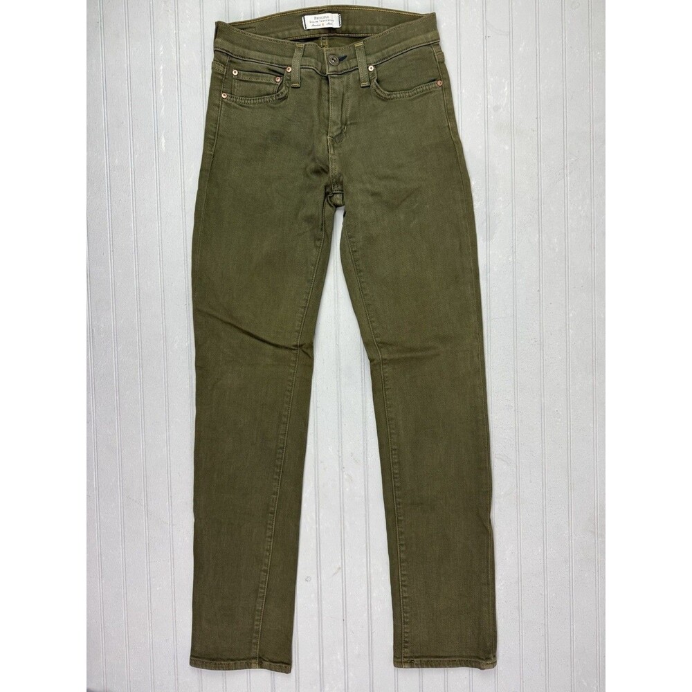 Principle Size 25 Womens Jeans Green Straight Ultra Low Rise Stretch